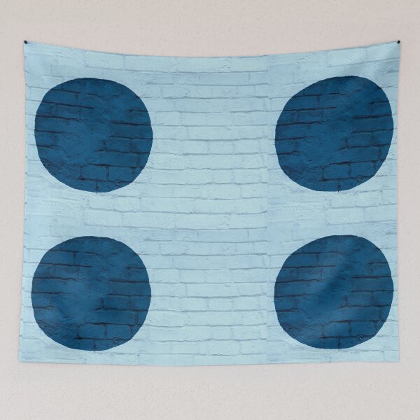 Item preview, Dark Blue Graffiti Circle On Light Blue Wall designed and sold by loumed.