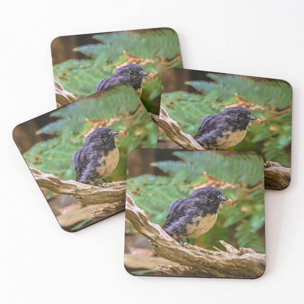 Item preview, Stewart Island robin having lunch designed and sold by Lyl Dil Creations.