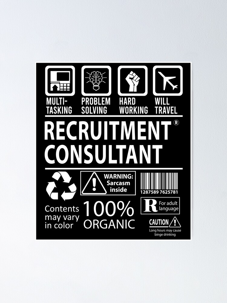 Recruitment Consultant T Shirt - MultiTasking Certified Job Gift 