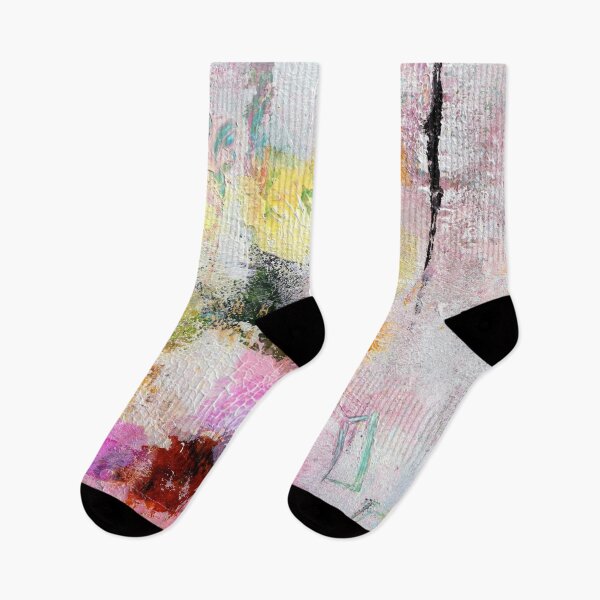 Item preview, A WALK IN THE GARDEN Abstract, Expressive, Colourful, Pink, Yellow, Geometric Shapes designed and sold by KATHLEEN TENNANT ART.