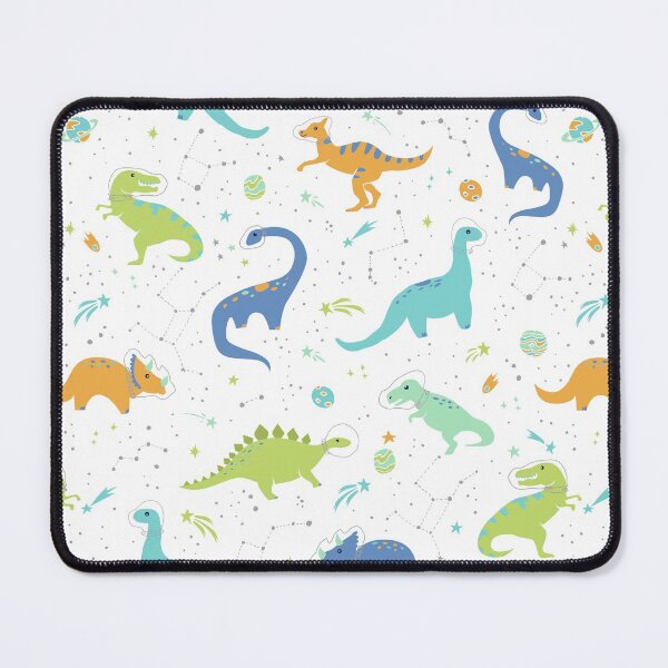 Item preview, Space Dinosaurs in Orange + Blue designed and sold by latheandquill.