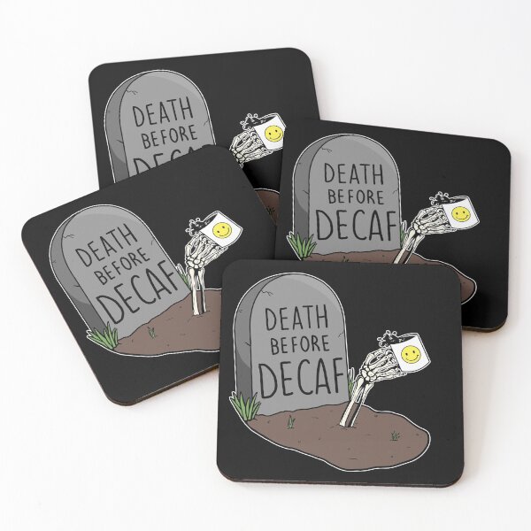 Item preview, DEATH BEFORE DECAF designed and sold by Sphynx-Ink.