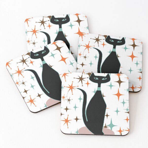 Item preview, Mid Century Mod Cat at Peace under a Midnight Sky designed and sold by LisWilliams.