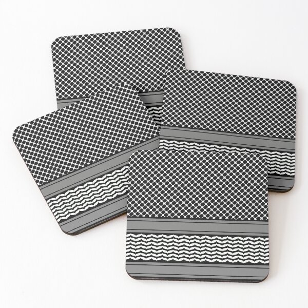 Item preview, Palestinian Keffiyeh Black and White - كوفية  فلسطينية  designed and sold by ArabicMerch.