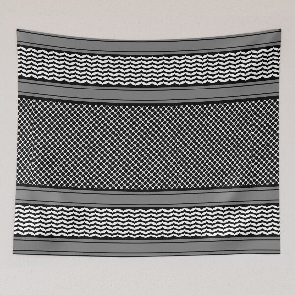 Item preview, Palestinian Keffiyeh Black and White - كوفية  فلسطينية  designed and sold by ArabicMerch.