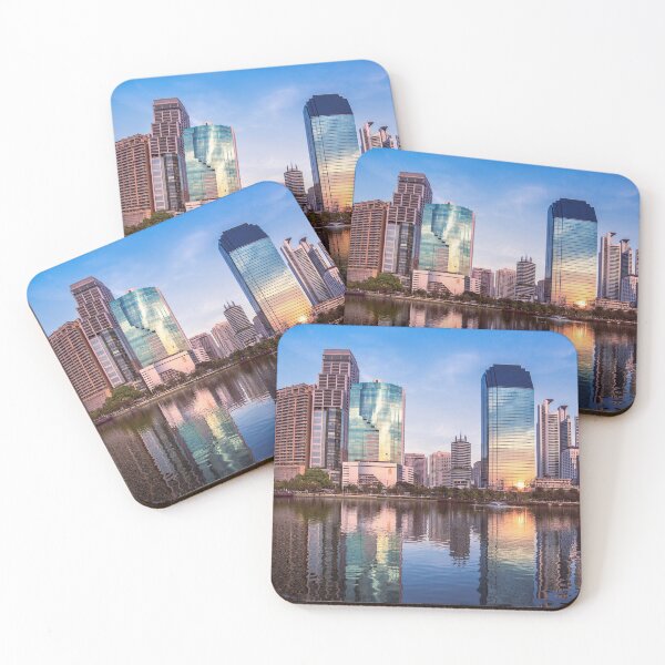 Item preview, Sukhumvit city skyscrapers from Benjakitti Park in Bangkok designed and sold by WorldScenery.