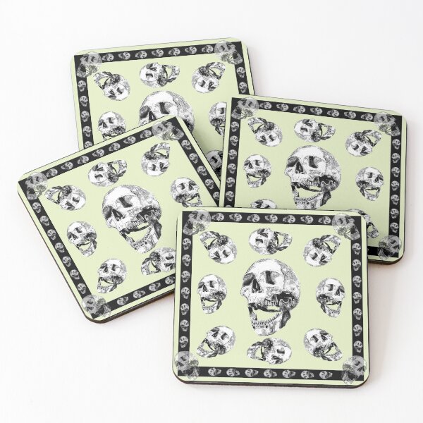 Item preview, Skull calming mint green and black_7d designed and sold by SueKnox.