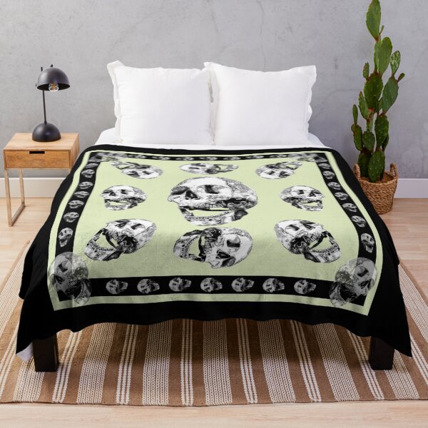 Item preview, Skull calming mint green and black_7d designed and sold by SueKnox.