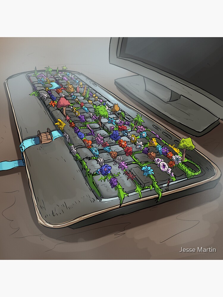 "Keyboard Garden" Sticker for Sale by Jesse Martin Redbubble