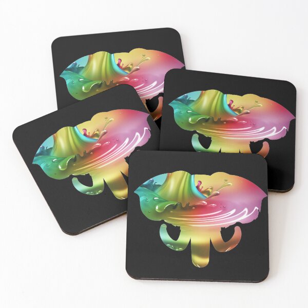 Item preview,  Colourful Rainbow Elephant Head Silhouette | Multicolored Rainbow Elephant Silhouette Ornate Black designed and sold by Rainbows Rock.