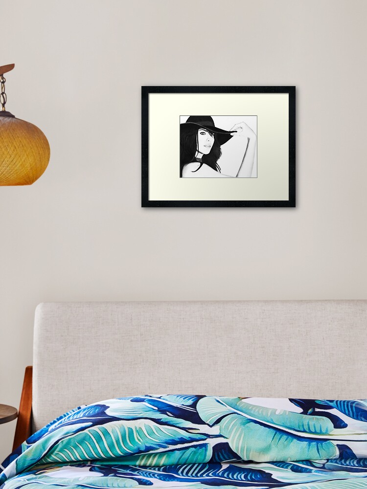 Thumbnail 1 of 7, Framed Art Print, STYLE Pencil Drawing of Liv with Hat designed and sold by InmaVassar.