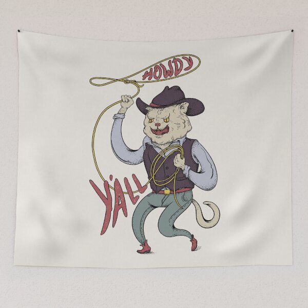 Item preview, Cowboy Cat - Roping the Red Dot | Rootin and Tootin | Be Rootin Be Tootin (White)  designed and sold by Any Color Designs.