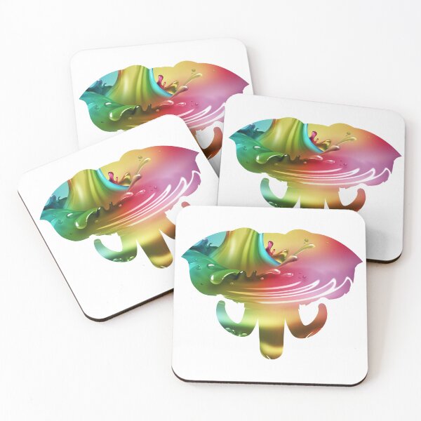 Item preview, Colourful Rainbow Elephant Head Silhouette | Multicolored Rainbow Elephant Silhouette Ornate White designed and sold by Rainbows Rock.