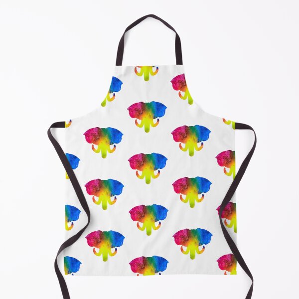 Item preview, Colourful Rainbow Elephant Head Silhouette | Multicolored Rainbow Elephant Silhouette Ornate White designed and sold by Rainbows Rock.