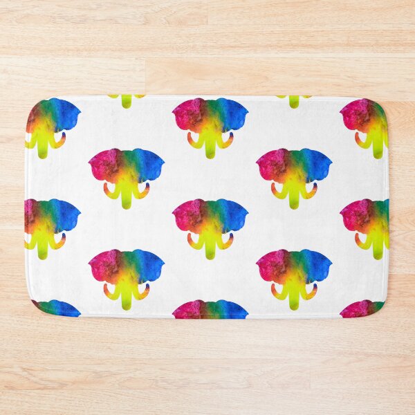 Item preview, Colourful Rainbow Elephant Head Silhouette | Multicolored Rainbow Elephant Silhouette Ornate White designed and sold by Rainbows Rock.