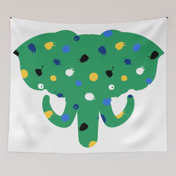 Item preview, Colourful Rainbow Elephant Head Silhouette | Multicolored Rainbow Elephant Silhouette Ornate White designed and sold by Rainbows Rock.