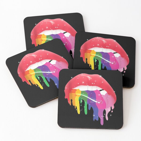 Item preview, LGBT Glossy Rainbow Gay Pride Dripping Lips designed and sold by CeciliaGallaway.
