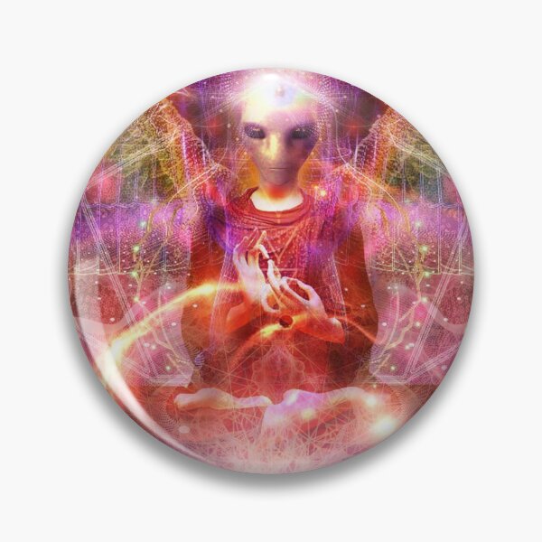 Item preview, Zen Alien Meditating Trippy Glitch designed and sold by Mystikos Art.