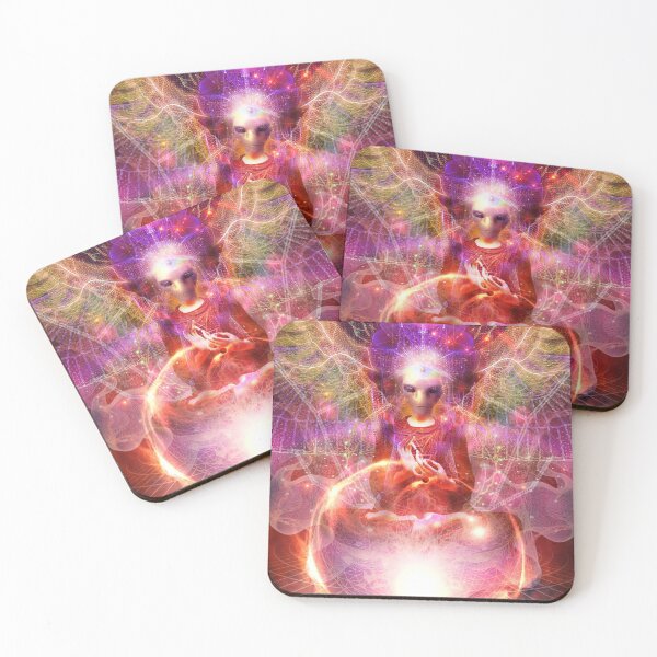Item preview, Zen Alien Meditating Trippy Glitch designed and sold by Mystikos Art.