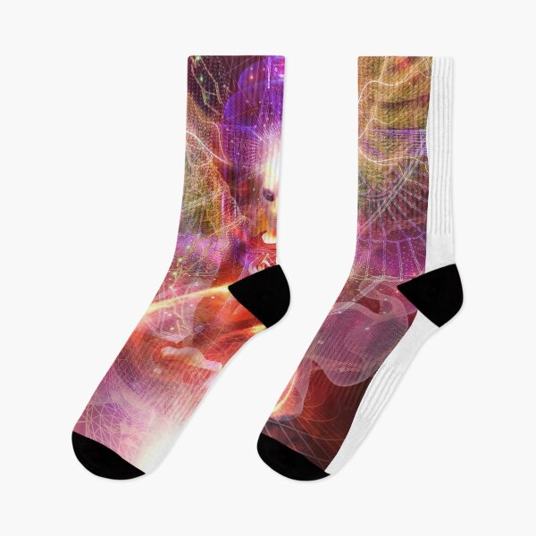 Item preview, Zen Alien Meditating Trippy Glitch designed and sold by Mystikos Art.