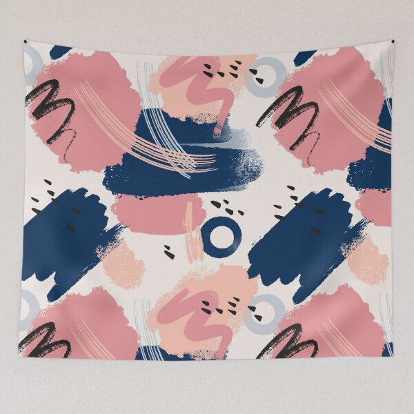Item preview, Beautiful Pink and Gray Abstract Brushstrokes designed and sold by pugmom4.