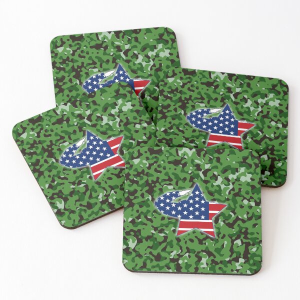 Item preview, We Salute YOU - Thank You For Your Service Saluting Star (Forest Camo) designed and sold by allmarkmade.