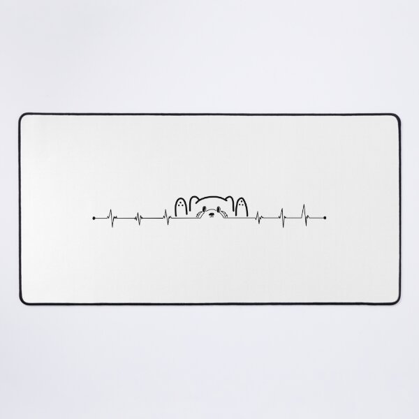 Red Panda Pulse (BLACK) Desk Mat