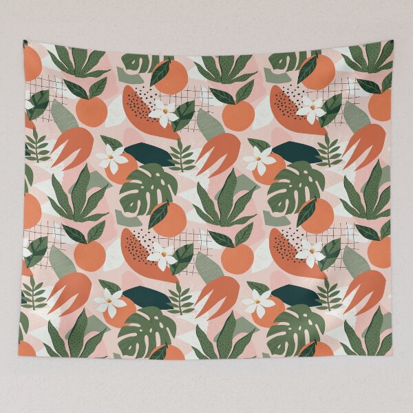 Item preview, Orange Fruits And Tropical Leaves  designed and sold by HarrioBend.