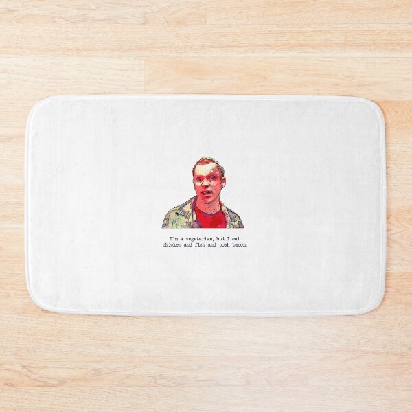 Item preview, I'm a vegetarian, but I eat chicken and fish and posh bacon - Peep Show quote designed and sold by Bobby Shaftoe.
