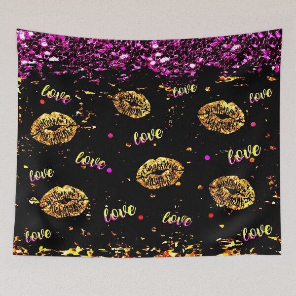 Item preview, Gold Lips Love designed and sold by storyboxdesigns.