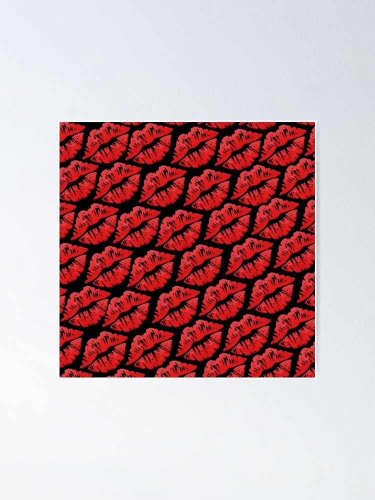 cute sweet emoji love hearts kiss lips pattern wrapping paper