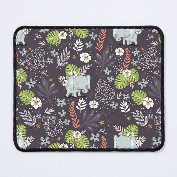 Item preview, Cute baby elephant on floral designed and sold by MignonBeauty.