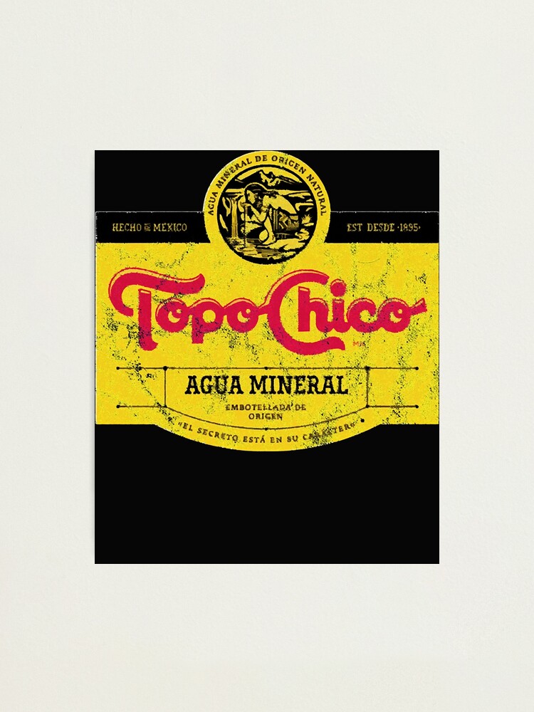 "Topo Chico agua mineral worn and washed logo (sparkling mineral water