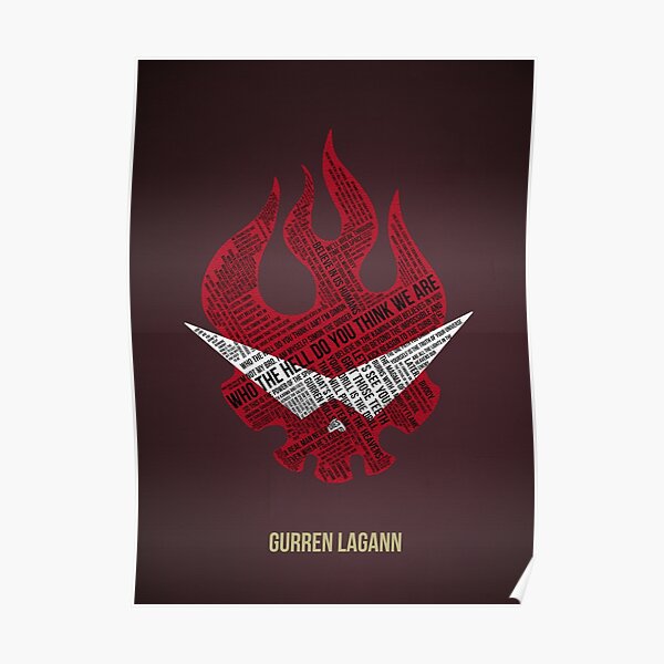 Gurren Lagann typography Poster