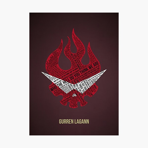 Aperçu de l'œuvre Typographie Gurren Lagann créée et vendue par Carlosthellama.