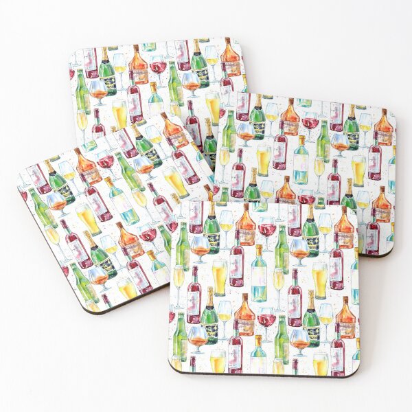 Item preview, Wine Bottle Watercolor Art designed and sold by VannaShanha.
