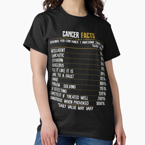 Cancer Facts Zodiac Birthday Funny Cancer Facts Classic T-Shirt