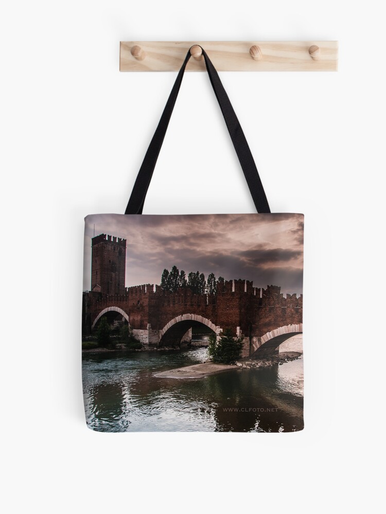 Thumbnail 1 of 2, Tote Bag, Castlevecchio Bridge, Verona, Italy designed and sold by L Lee McIntyre.