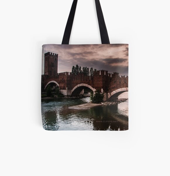 Castlevecchio Bridge, Verona, Italy All Over Print Tote Bag