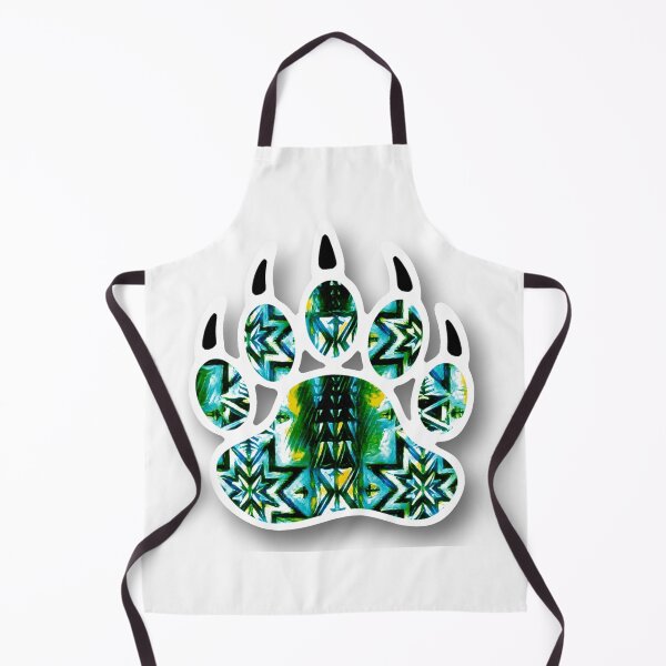 Item preview, White / Turquoise Native Bear Paw Print designed and sold by JMWCD.