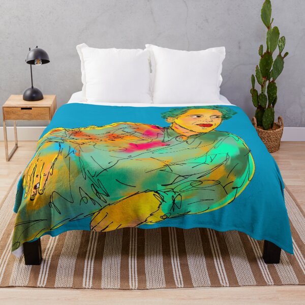 Item preview, Hannah Arendt abstract painting pose Blue designed and sold by KennyLucky.