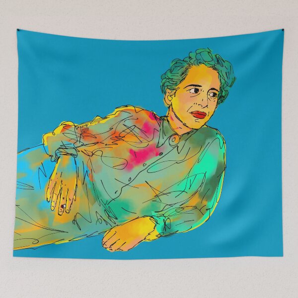 Item preview, Hannah Arendt abstract painting pose Blue designed and sold by KennyLucky.