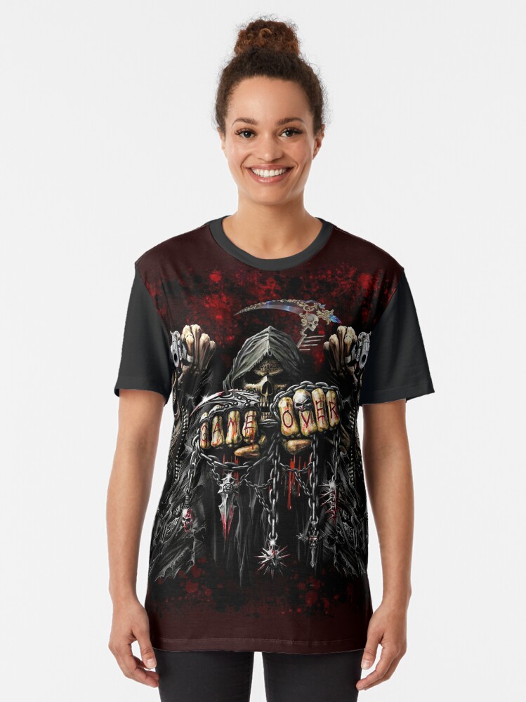 Just Brass Grim Reaper Fantasy T Shirt Vintage 80s 3D