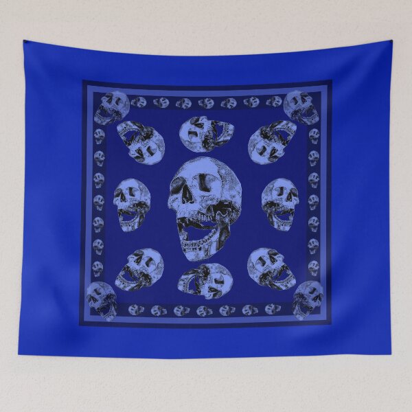 Item preview, Skull in blues_1d designed and sold by SueKnox.