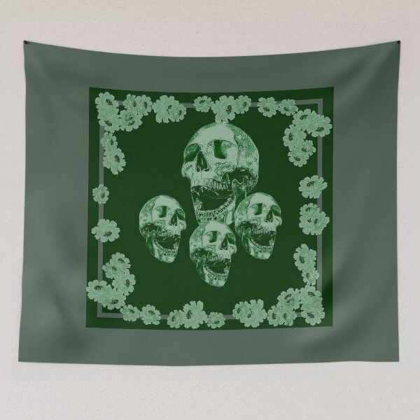 Item preview, Skull in greens_1c designed and sold by SueKnox.
