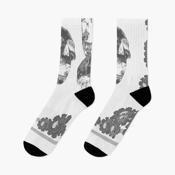 Item preview, Skull white bg with black detail_1b designed and sold by SueKnox.