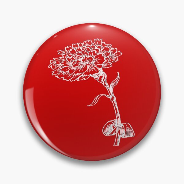 Item preview, Vintage Carnation Botanical Line Art Illustration White Ink designed and sold by taiche.