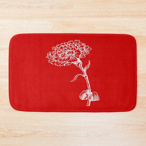 Item preview, Vintage Carnation Botanical Line Art Illustration White Ink designed and sold by taiche.