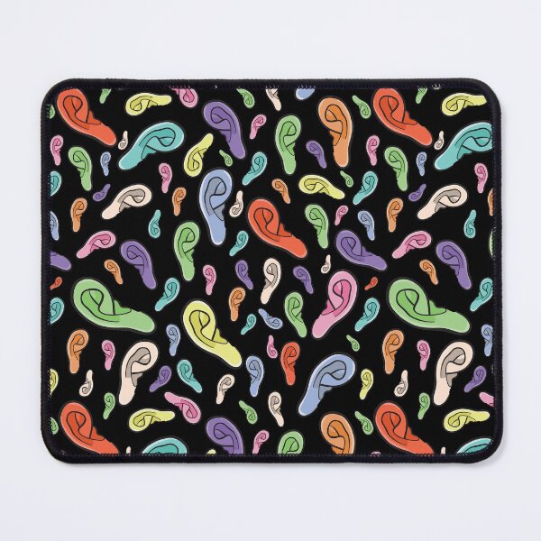 Item preview, Outer Ear Anatomy Pattern (Black Background) designed and sold by StacyAnnDesigns.