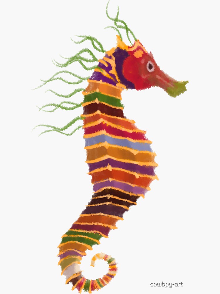 "Crayon Ponyfish" Sticker for Sale by cowbpyart Redbubble